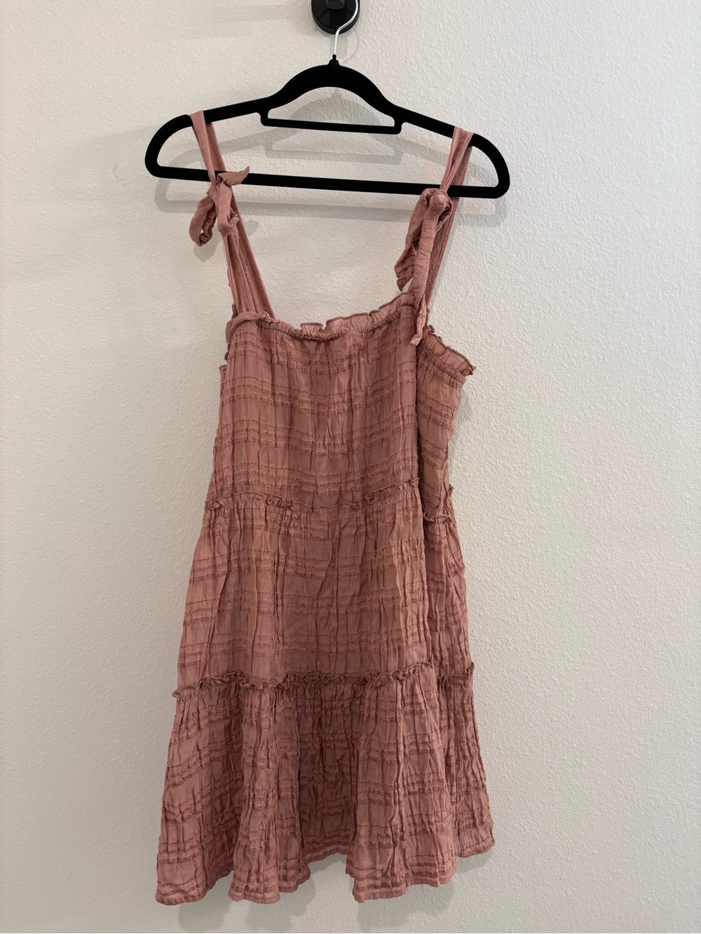 Altar'd State Dusty Mauve Tie-Shoulder Mini Dress